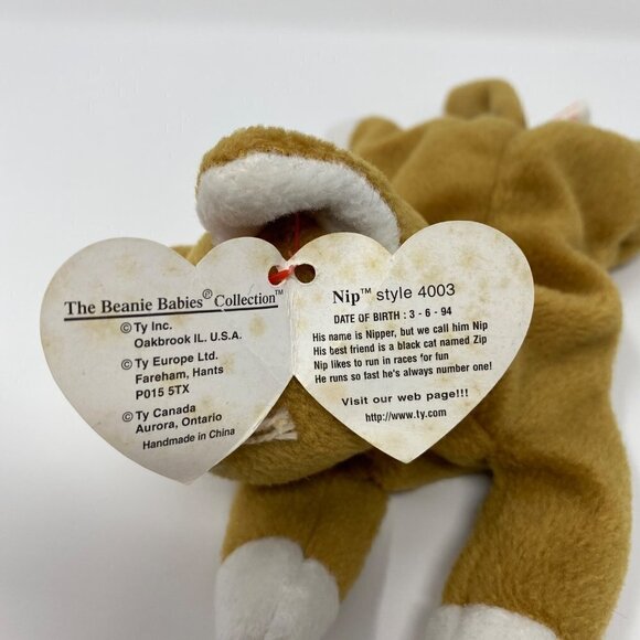TY Beanie Baby Nip The Cat 7" 1993 Collectable Plush Stuffed Animal Toy Kids - Picture 6 of 9